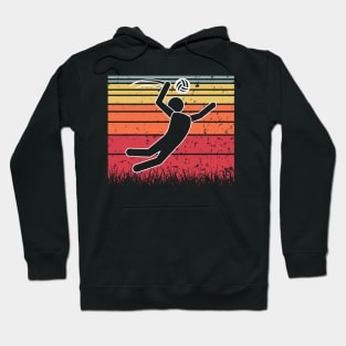 Travel back in time with beach volleyball - Retro Sunsets shirt featuring a player! Hoodie